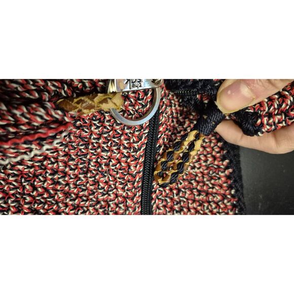 The Sak Hobo Bag Purse Red White Blue Boho Style Tassle Crochet Shoulder READ - Picture 7 of 9